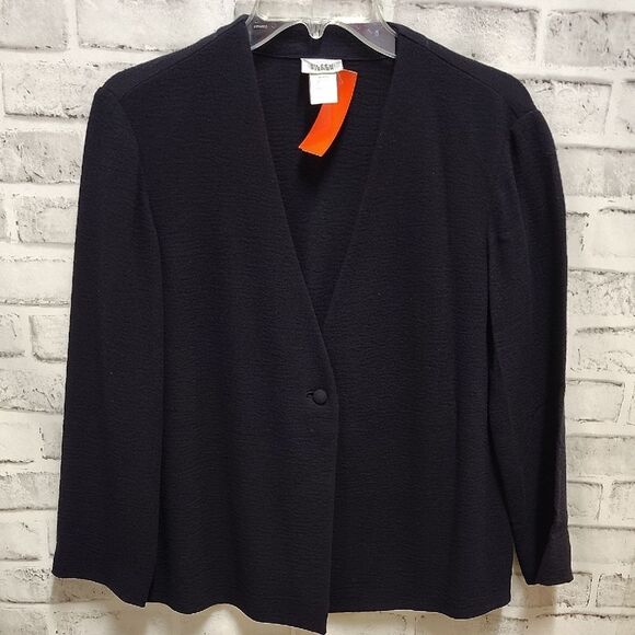 Eileen Fisher Black Blazer Structured Suit Jacket - Picture 1 of 3